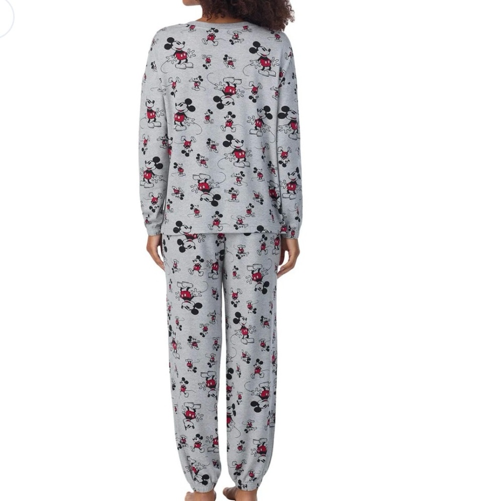 NWOT Disney Mickey Mouse Long Sleeve Soft Jersey Pajama Lounge Set, Size L - Picture 3 of 15